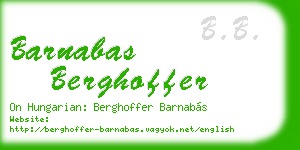barnabas berghoffer business card